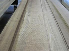 Fresh sawn white oak lumber.