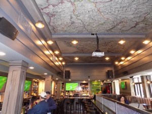 Acoustical Panels decorating the ceiling of a tavern